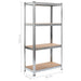 vidaXL || vidaXL 4-Layer Storage Shelf Silver Steel&Engineered Wood