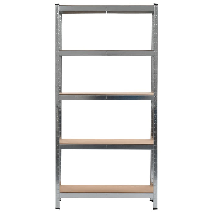 vidaXL || vidaXL Storage Shelves 2 pcs Silver 35.4"x11.8"x70.9" Steel and MDF
