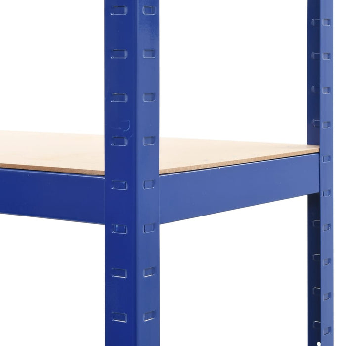 vidaXL || vidaXL 4-Layer Storage Shelf Blue Steel&Engineered Wood