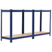 vidaXL || vidaXL Storage Shelves 2 pcs Blue 31.5"x15.7"x63" Steel and MDF