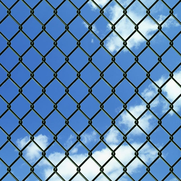 vidaXL || vidaXL Chain Link Fence with Posts Steel 2.6'x49.2' Green