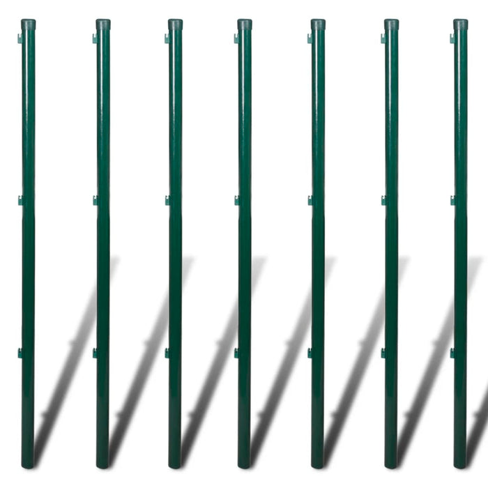 vidaXL || vidaXL Chain Link Fence with Posts Steel 2.6'x49.2' Green
