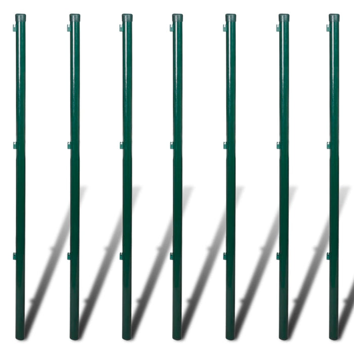 vidaXL || vidaXL Chain Link Fence with Posts Steel 3.3'x49.2' Green