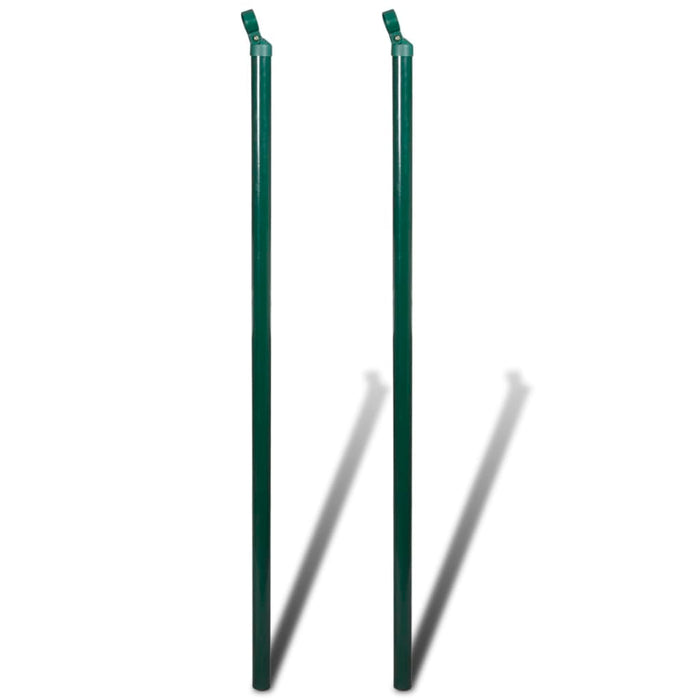 vidaXL || vidaXL Chain Link Fence with Posts Steel 2.6'x82' Green