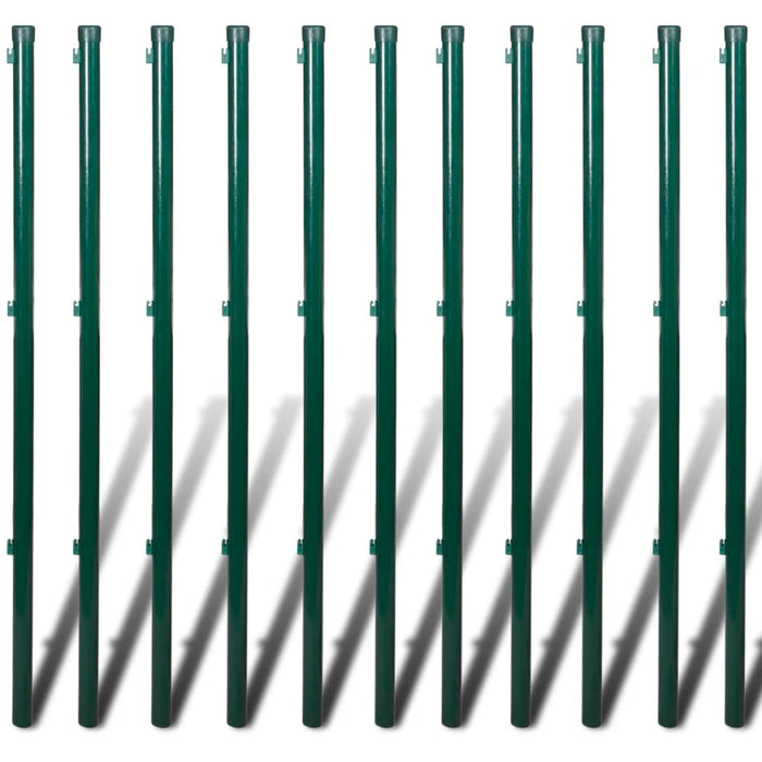 vidaXL || vidaXL Chain Link Fence with Posts Steel 4' 1" x 82' Green