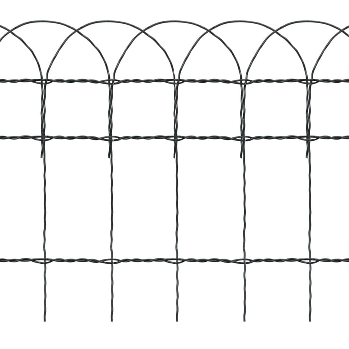 vidaXL || vidaXL Garden Border Fence Powder-coated Iron 32.8'x1.3'