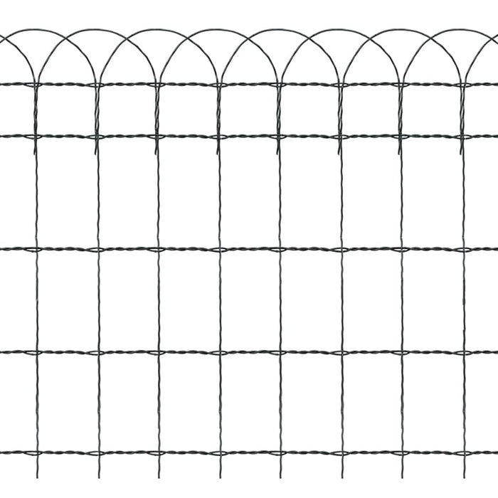 vidaXL || vidaXL Garden Border Fence Powder-coated Iron 32.8'x2.1'