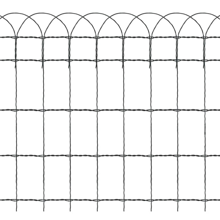vidaXL || vidaXL Garden Border Fence Powder-coated Iron 82'x2.1'