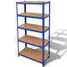 vidaXL || vidaXL 5-Layer Storage Shelf Blue Steel&Engineered Wood