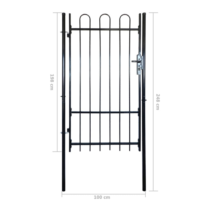vidaXL || vidaXL Fence Gate with Hoop Top (single) 39.4"x78"