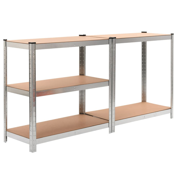 vidaXL || vidaXL 5-Layer Heavy-duty Shelves 10 pcs Silver Steel&Engineered Wood