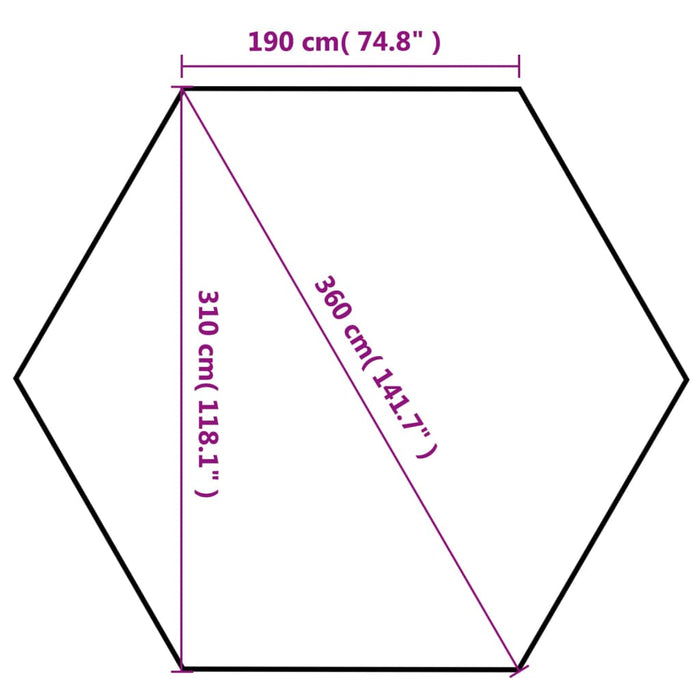 vidaXL || vidaXL Hexagonal Pop-Up Foldable Marquee Gray 11.8'x10.2'