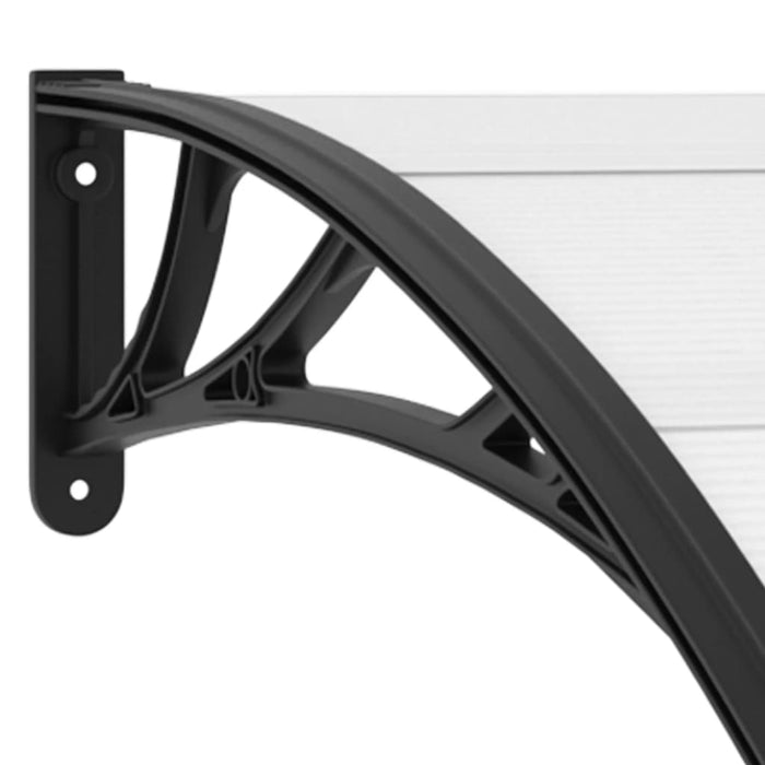 vidaXL || vidaXL Door Canopy Black and Transparent 78.7"x31.5" PC