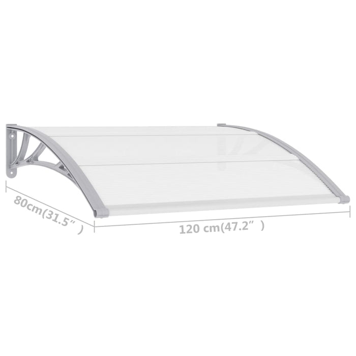 vidaXL || vidaXL Door Canopy Gray and Transparent47.2"x31.5" PC