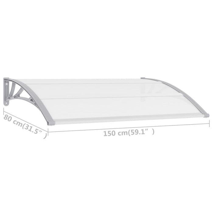 vidaXL || vidaXL Door Canopy Gray and Transparent 59"x31.5" PC