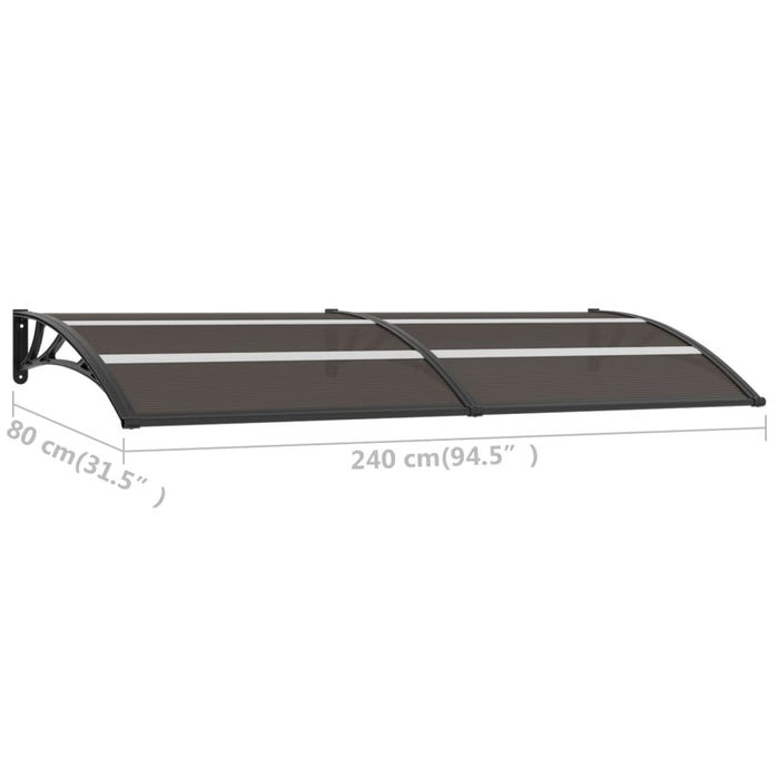 vidaXL || vidaXL Door Canopy Black 94.5"x31.5" PC