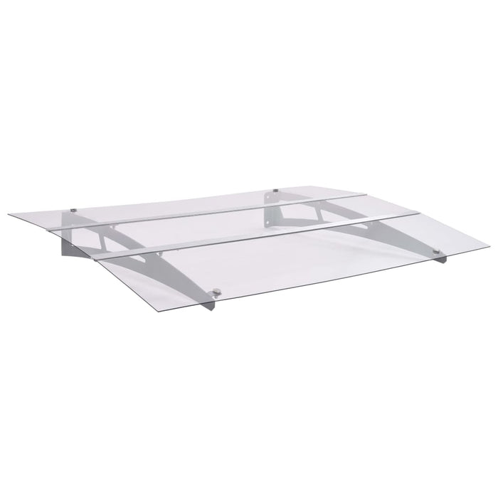 vidaXL || vidaXL Door Canopy Silver and Transparent 47.2"x35.4" Polycarbonate