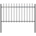 vidaXL || vidaXL Garden Fence with Spear Top Steel 66.9"x39.4" Black