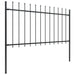 vidaXL || vidaXL Garden Fence with Spear Top Steel 66.9"x39.4" Black