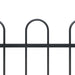 vidaXL || vidaXL Garden Fence with Spear Top Steel 5.5ft Black