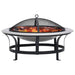 vidaXL || vidaXL Outdoor Fire Pit with Grill Stainless Steel 29.9"