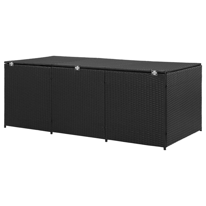 vidaXL || vidaXL Patio Storage Box Poly Rattan 70.8"x35.4"x29.5" Black