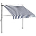 vidaXL || vidaXL Manual Retractable Awning with LED 59.1" Blue and White