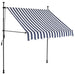 vidaXL || vidaXL Manual Retractable Awning with LED 78.7" Blue and White