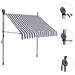 vidaXL || vidaXL Manual Retractable Awning with LED 78.7" Blue and White