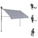 vidaXL || vidaXL Manual Retractable Awning with LED 98.4" Blue and White