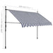 vidaXL || vidaXL Manual Retractable Awning with LED 118.1" Blue and White