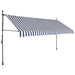 vidaXL || vidaXL Manual Retractable Awning with LED 157.5" Blue and White