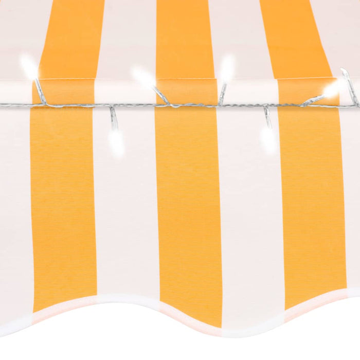 vidaXL || vidaXL Manual Retractable Awning with LED 59.1" White and Orange