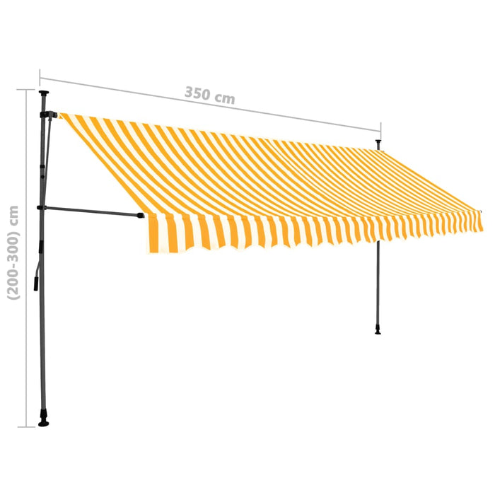 vidaXL || vidaXL Manual Retractable Awning with LED 137.8" White and Orange