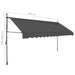vidaXL || vidaXL Manual Retractable Awning with LED 157.5" Anthracite