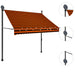 vidaXL || vidaXL Manual Retractable Awning with LED 78.7" Orange and Brown