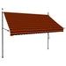 vidaXL || vidaXL Manual Retractable Awning with LED 98.4" Orange and Brown