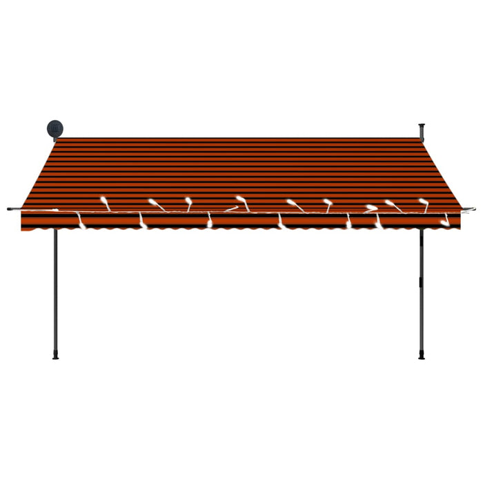 vidaXL || vidaXL Manual Retractable Awning with LED 137.8" Orange and Brown
