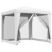 vidaXL || vidaXL Party Tent with 4 Mesh Sidewalls 8.2'x8.2' White