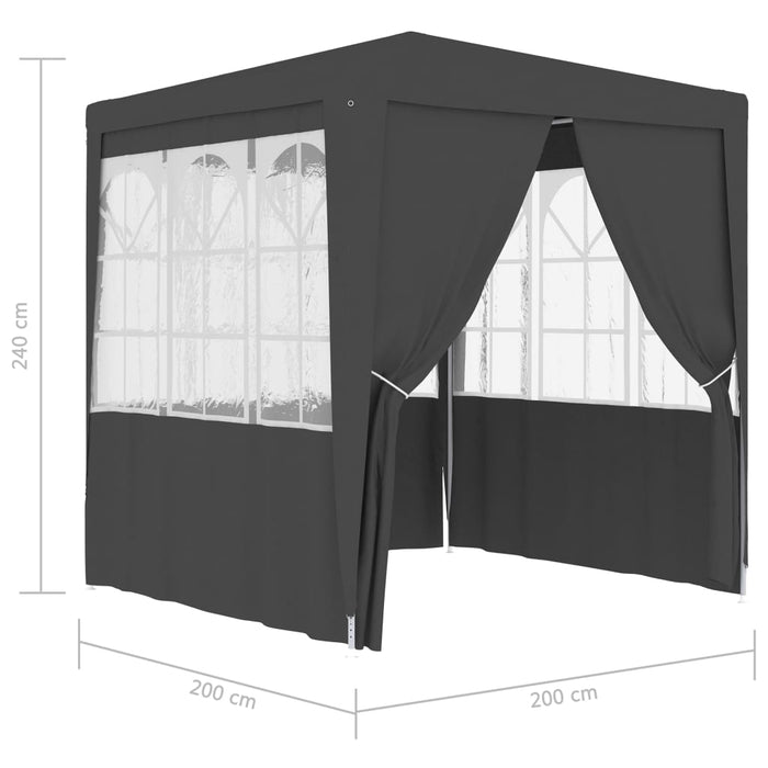 vidaXL || vidaXL Professional Party Tent with Side Walls 6.6'x6.6' Anthracite 0.3 oz/ft²