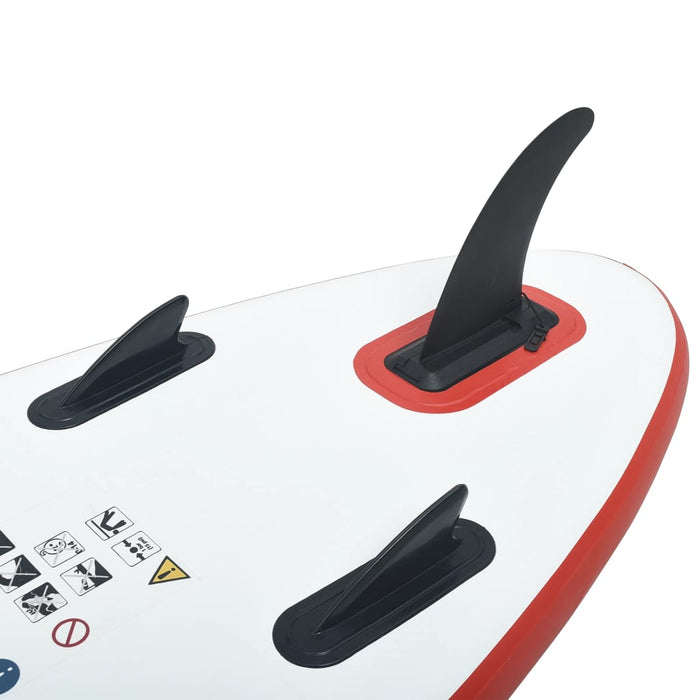 vidaXL || vidaXL Stand Up Paddle Board Set SUP Surfboard Inflatable Red and White
