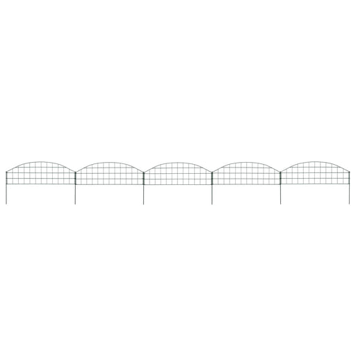 vidaXL || vidaXL Arched Garden Fence Set 30.4"x10.2" Green