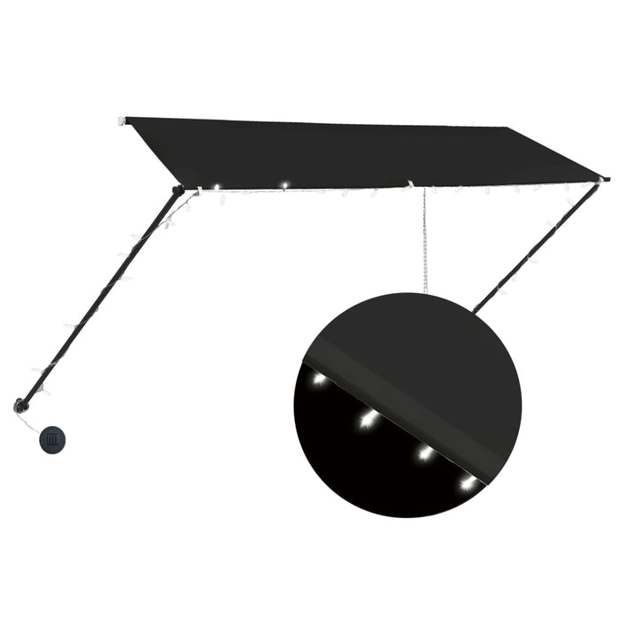 vidaXL || vidaXL Retractable Awning with LED 118.1"x59.1" Anthracite