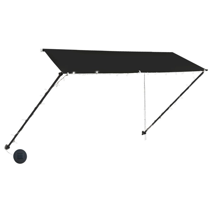 vidaXL || vidaXL Retractable Awning with LED 137.8"x59.1" Anthracite
