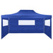 vidaXL || vidaXL Professional Folding Party Tent with 3 Sidewalls 9.8'x13.1' Steel Blue