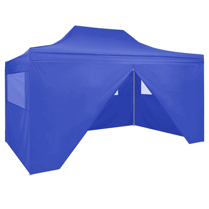 vidaXL || vidaXL Professional Folding Party Tent with 4 Sidewalls 9.8'x13.1' Steel Blue