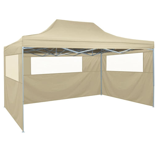 vidaXL || vidaXL Professional Folding Party Tent with 3 Sidewalls 9.8'x13.1' Steel Cream