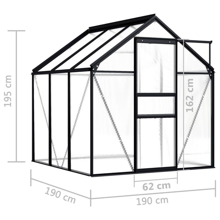vidaXL || vidaXL Greenhouse Anthracite Aluminum 38.9 ft²