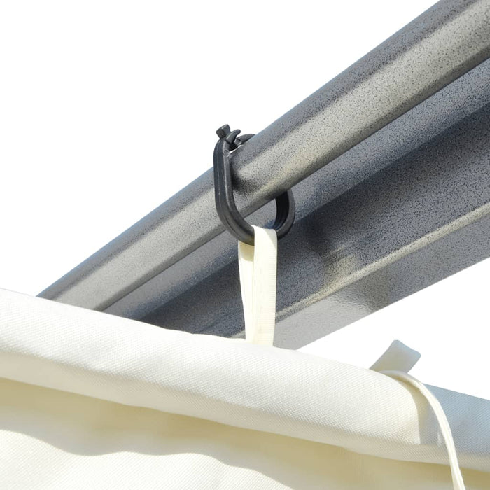 vidaXL || vidaXL Pergola with Retractable Roof Cream White 9.8'x9.8' Steel