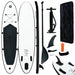 vidaXL || vidaXL Inflatable Stand Up Paddleboard Set Black and White